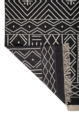 Asterlane Ebony White 5X8 Feet Dhurrie 70% Wool and 30% Polyester for Living Room,Bedroom,Home