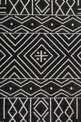 Asterlane Ebony White 5X8 Feet Dhurrie 70% Wool and 30% Polyester for Living Room,Bedroom,Home