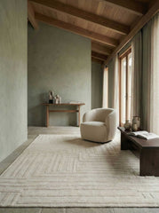 Asterlane Beige Beige 4X6 Feet Dhurrie 100% Wool for Living Room,Bedroom,Home