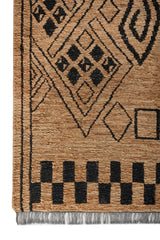 Asterlane Natural Ebony 5'6X7'6 Feet Dhurrie 100% Jute for Living Room,Bedroom,Home