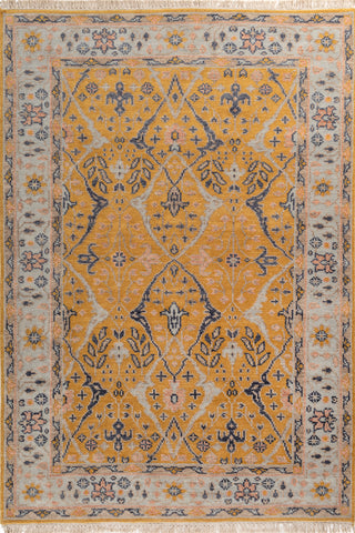 Asterlane Yellow flash Deep Navy 5X8 Feet Dhurrie 100% Wool for Living Room,Bedroom,Home