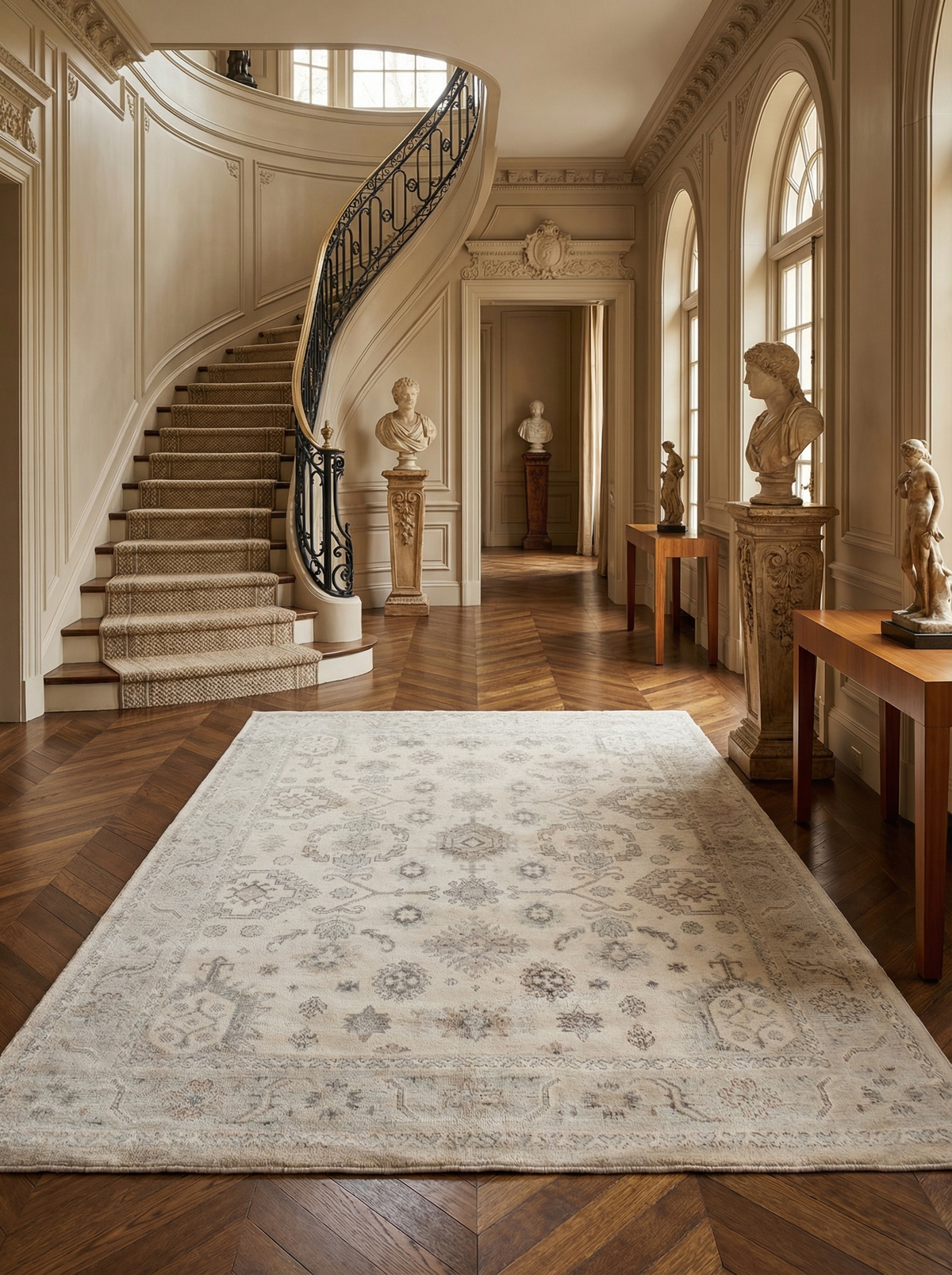 Asterlane Dhurrie Rug 7'6X11 Ft | Cyan Blue Carpet For Living Room, Bedroom, Dining Room