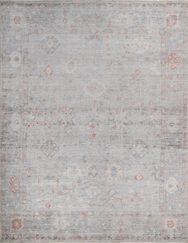 Velour Gray Polyester Dhurrie