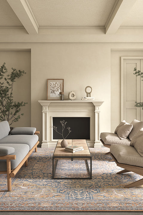 Soft Traditional Rug | Dark Blue & Light Rust Carpet variant MMPL-01-2177-99-1666-30-AL04 image 1