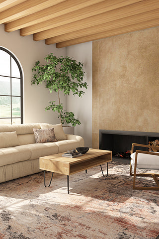 Asterlane Abstract Deco Rose & Cocoa Brown Rug - Asterlane