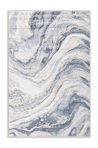 Selqar Blue & Ivory Polypropylene Rug