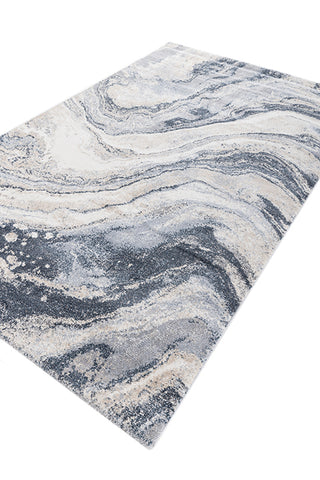 Selqar Blue & Ivory Polypropylene Rug