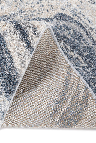 Selqar Blue & Ivory Polypropylene Rug