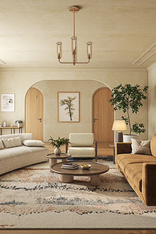 Asterlane Abstract Cream & Light Rust Color Rug - Asterlane