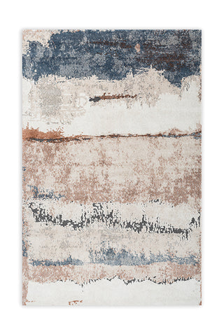 Soft Modern Rug 5X8 ft | Cream & Light Rust Carpet for Living Room, Bedroom, Dining Room