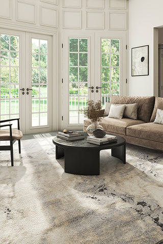 Soft Modern Rug  | Ivory Cream & Dark Brown Carpet for Living Room, Bedroom, Dining Room 4X6 ft, 5X8 ft & 6X9 ft