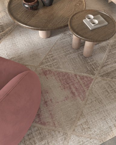 Soft Traditional Rug  | Pink & Light Beige