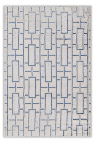 Off White & Twilight Blue Abstract Rug - Soft Carpet for Living Room & Bedroom | 4x6, 5x7.6, 6.6x9.6 ft