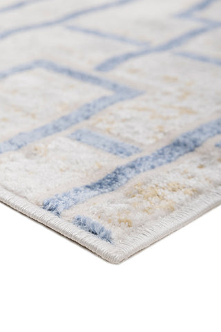 Off White & Twilight Blue Abstract Rug - Soft Carpet for Living Room & Bedroom | 4x6, 5x7.6, 6.6x9.6 ft