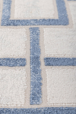 Off White & Twilight Blue Abstract Rug - Soft Carpet for Living Room & Bedroom | 4x6, 5x7.6, 6.6x9.6 ft