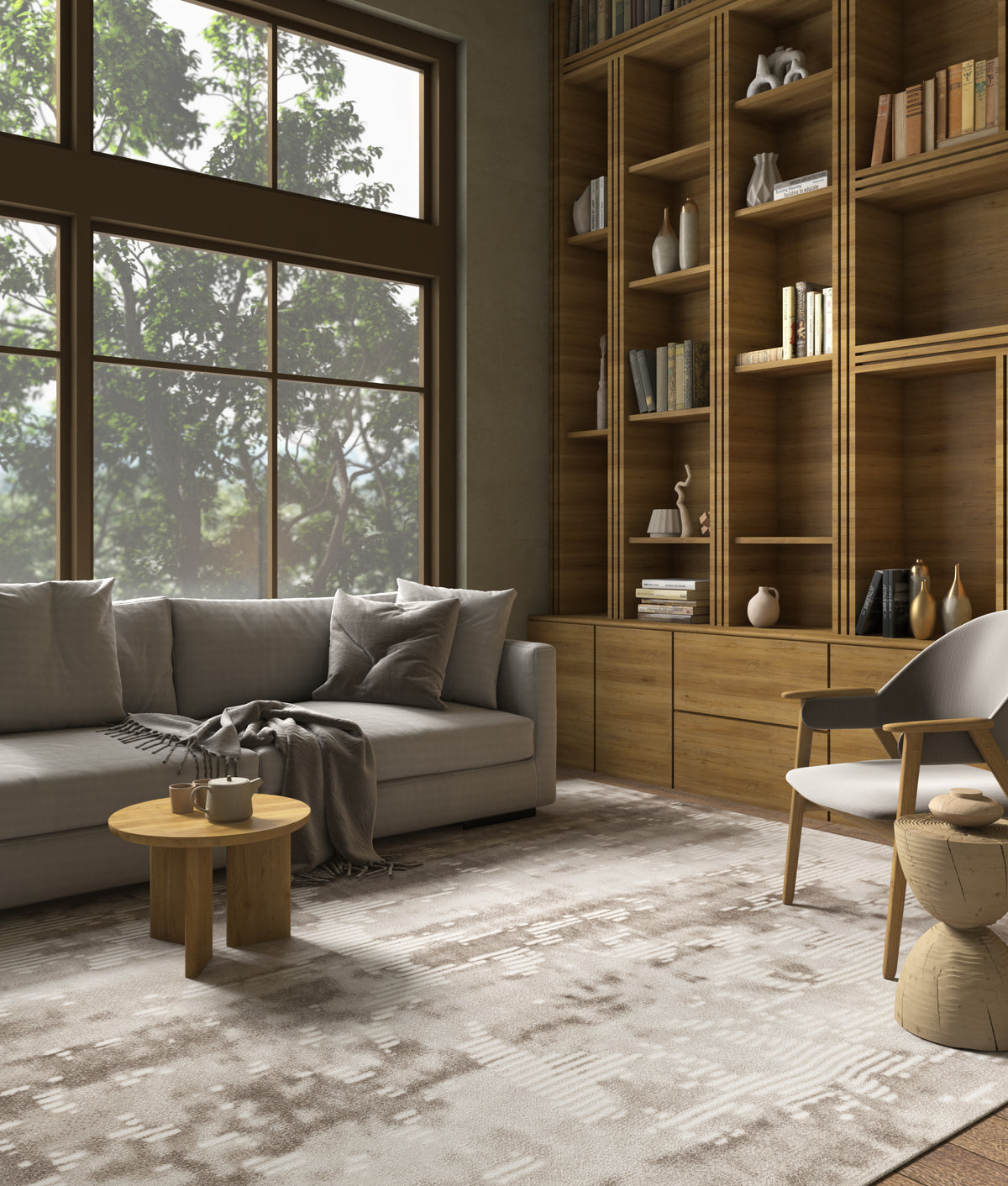 Asterlane Light Beige Distressed Modern Rug