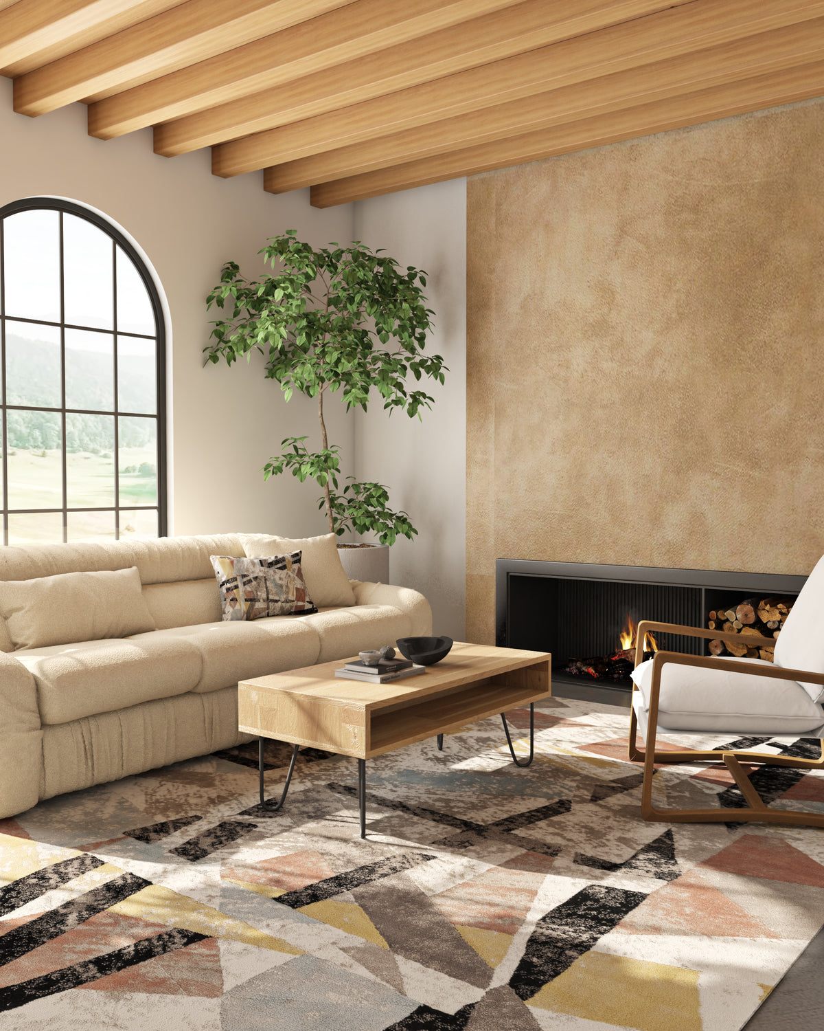 Trivon Off White Polypropylene Rug