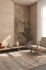 Asterlane Modern Crystal Gray & Medium Ivory Color Rug - Asterlane