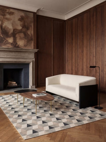 Prism Beige Grey Cotton Rug