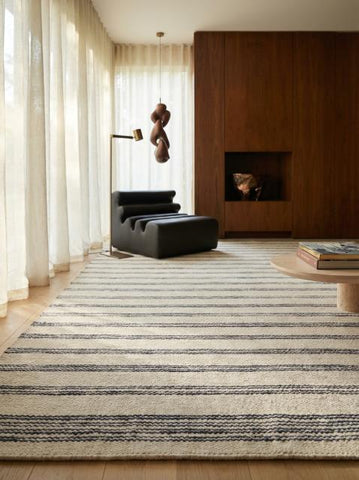 Silo Ivory & Navy Blue Jute Rug