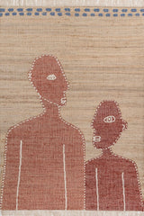 Asterlane Tan Deep Navy 5X7'6 Feet Dhurrie 90% Jute and 10% Wool for Living Room,Bedroom,Home
