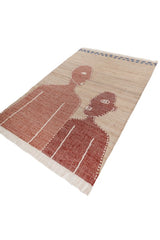Asterlane Tan Deep Navy 5X7'6 Feet Dhurrie 90% Jute and 10% Wool for Living Room,Bedroom,Home