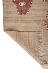 Asterlane Tan Deep Navy 5X7'6 Feet Dhurrie 90% Jute and 10% Wool for Living Room,Bedroom,Home