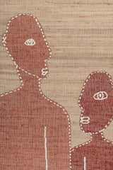 Asterlane Tan Deep Navy 5X7'6 Feet Dhurrie 90% Jute and 10% Wool for Living Room,Bedroom,Home