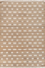 Asterlane Tan White 5X7'6 Feet Dhurrie 70% Jute and 30% Wool for Living Room,Bedroom,Home