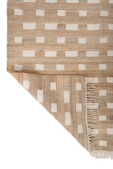 Asterlane Tan White 5X7'6 Feet Dhurrie 70% Jute and 30% Wool for Living Room,Bedroom,Home