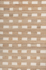 Asterlane Tan White 5X7'6 Feet Dhurrie 70% Jute and 30% Wool for Living Room,Bedroom,Home