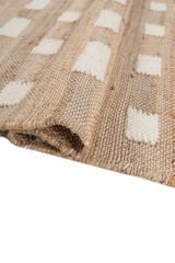 Asterlane Tan White 5X7'6 Feet Dhurrie 70% Jute and 30% Wool for Living Room,Bedroom,Home