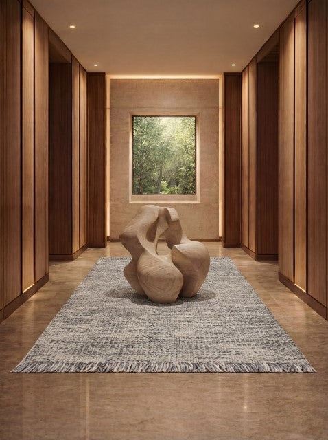 Moraine Gray Jute & Wool Dhurrie