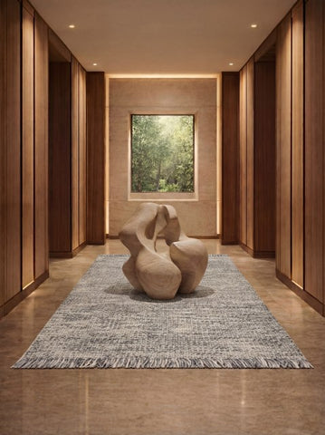 Moraine Gray Jute & Wool Dhurrie