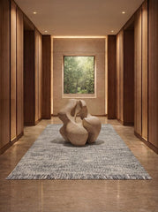 Moraine Gray Jute & Wool Dhurrie