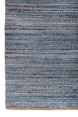Eldra Blue Wool & Jute Dhurrie