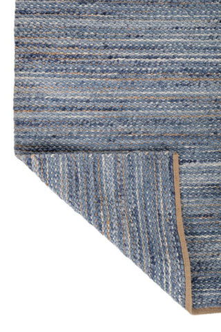 Eldra Blue Wool & Jute Dhurrie