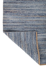 Eldra Blue Wool & Jute Dhurrie