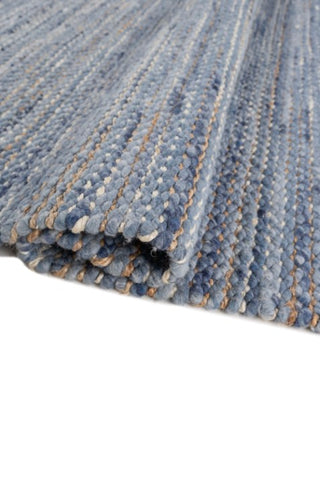 Eldra Blue Wool & Jute Dhurrie