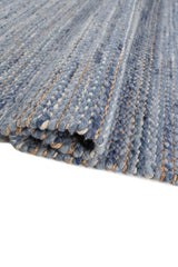 Eldra Blue Wool & Jute Dhurrie