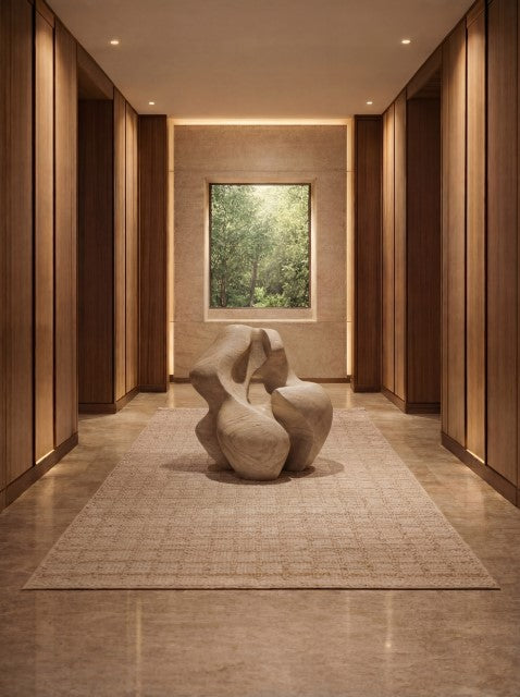 Asterlane Tan White 5X8'6 Feet Dhurrie 70% Wool and 30% Jute for Living Room,Bedroom,Home