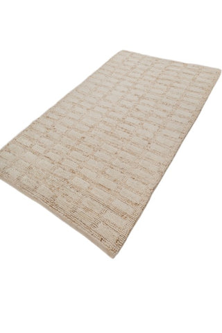 Asterlane Tan White 5X8'6 Feet Dhurrie 70% Wool and 30% Jute for Living Room,Bedroom,Home