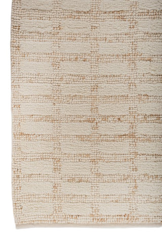 Asterlane Tan White 5X8'6 Feet Dhurrie 70% Wool and 30% Jute for Living Room,Bedroom,Home
