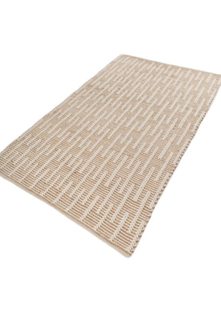 Asterlane Tan White 5X8 Feet Dhurrie 50% Jute and 50% Wool for Living Room,Bedroom,Home
