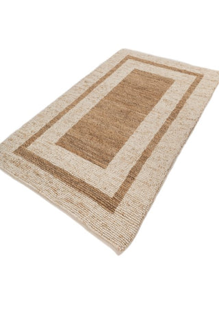 Asterlane Natural White 5X8 Feet Dhurrie 60% Wool and 40% Jute for Living Room,Bedroom,Home