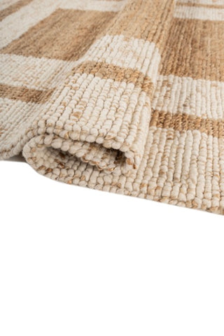 Asterlane Natural White 5X8 Feet Dhurrie 60% Wool and 40% Jute for Living Room,Bedroom,Home