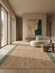 Tarin Tan & Green Jute Rug