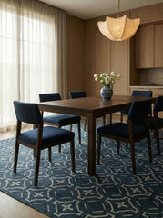 Meridian Blue Polyester Dhurrie