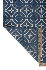 Meridian Blue Polyester Dhurrie