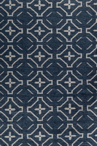Meridian Blue Polyester Dhurrie